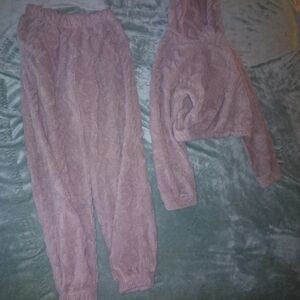 Cozy Tan Fleece Hoodie and Joggers Set